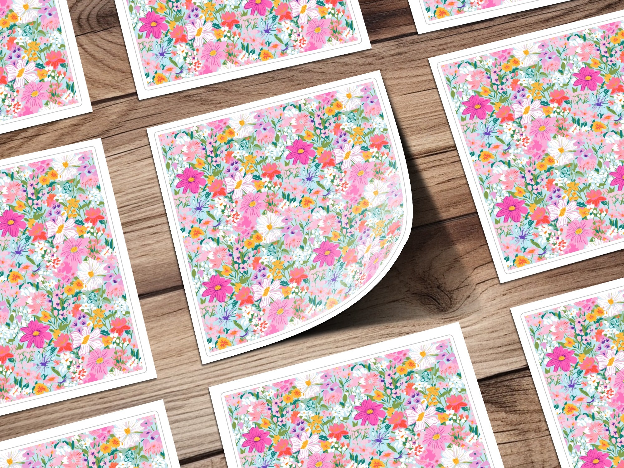 Light Pink Preppy Pastel Floral Maximalist Floral Pattern Digital