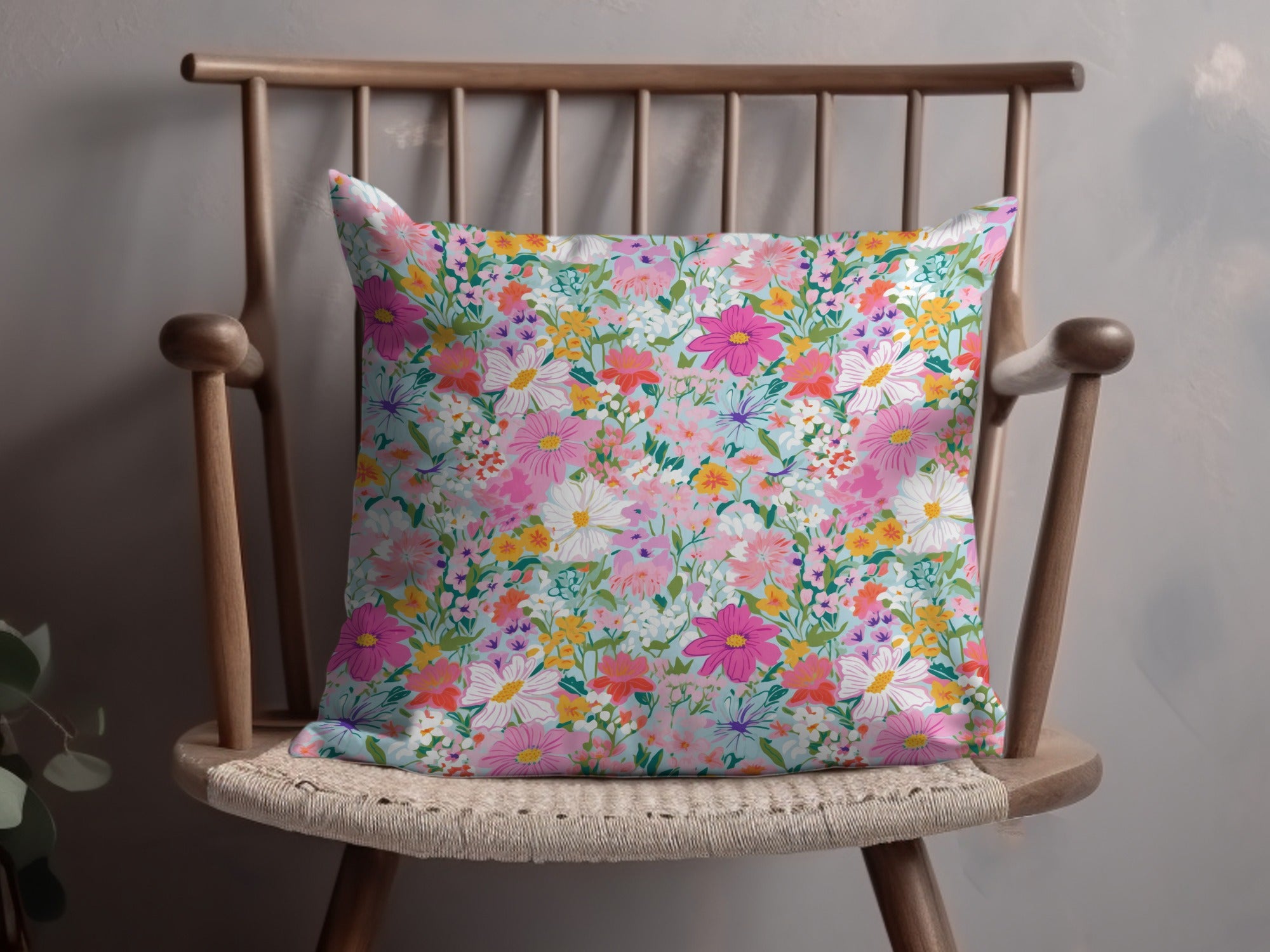 Light Pink Preppy Pastel Floral Maximalist Floral Pattern Digital