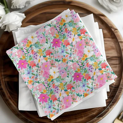 Light Pink Preppy Pastel Floral Maximalist Floral Pattern Digital