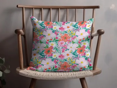 Light Pink Preppy Pastel Floral Maximalist Floral Pattern Digital