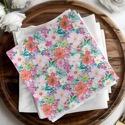 Light Pink Preppy Pastel Floral Maximalist Floral Pattern Digital