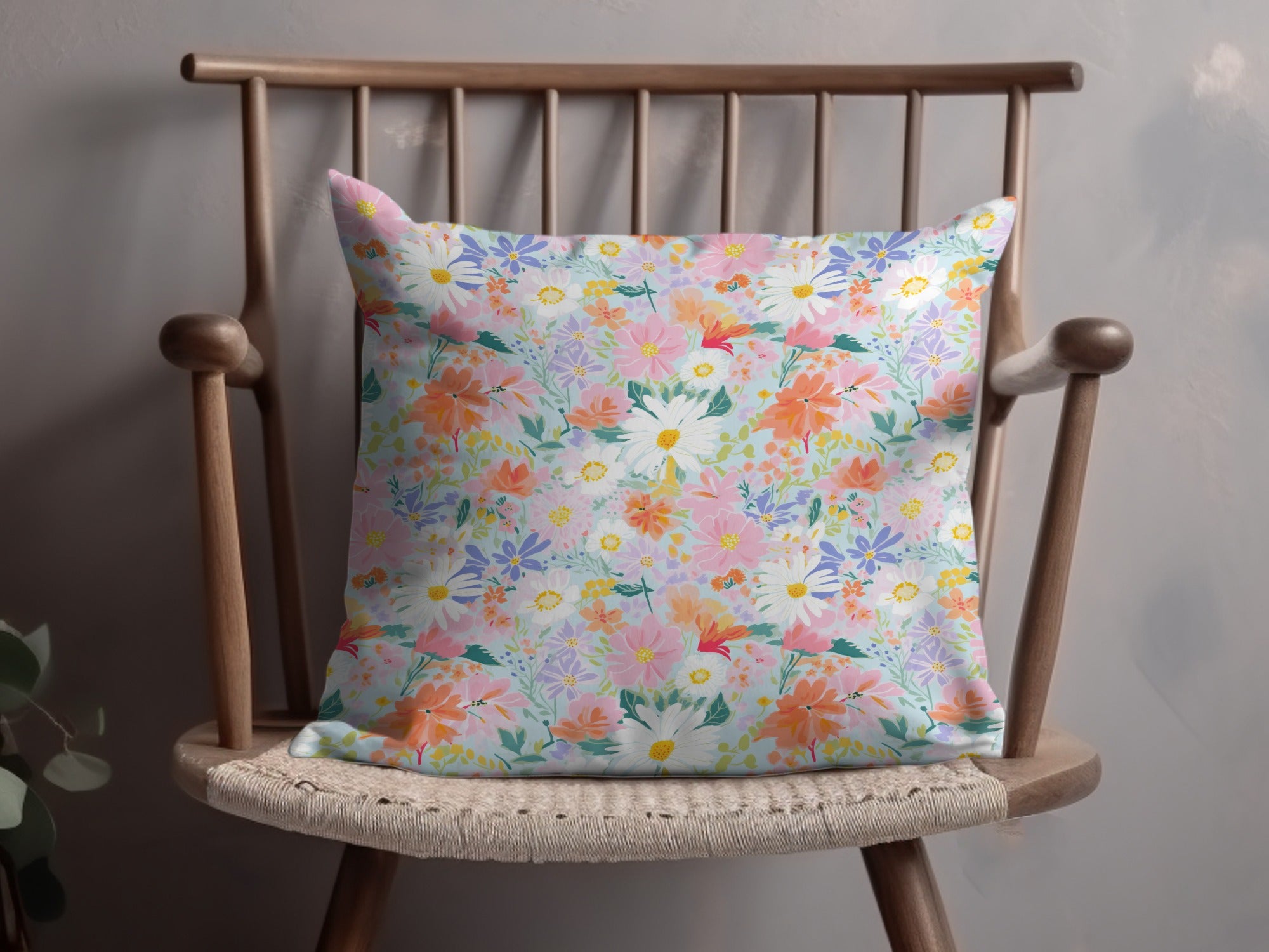 Light Pink Preppy Pastel Floral Maximalist Floral Pattern Digital