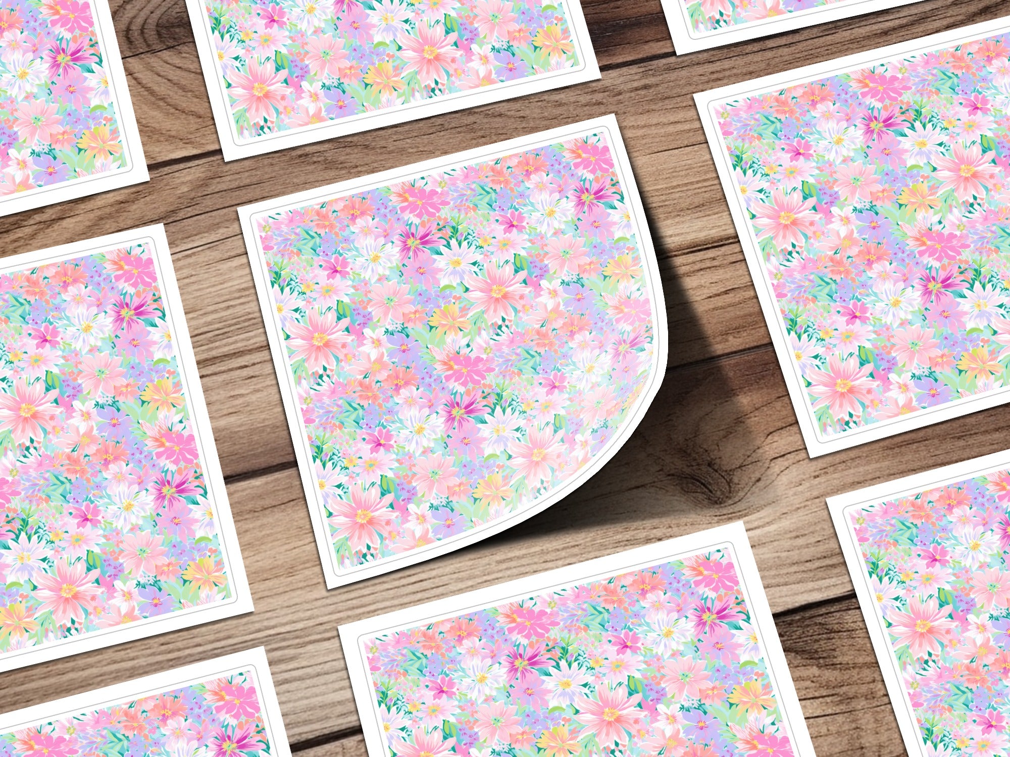 Light Pink Preppy Pastel Floral Maximalist Floral Pattern Digital