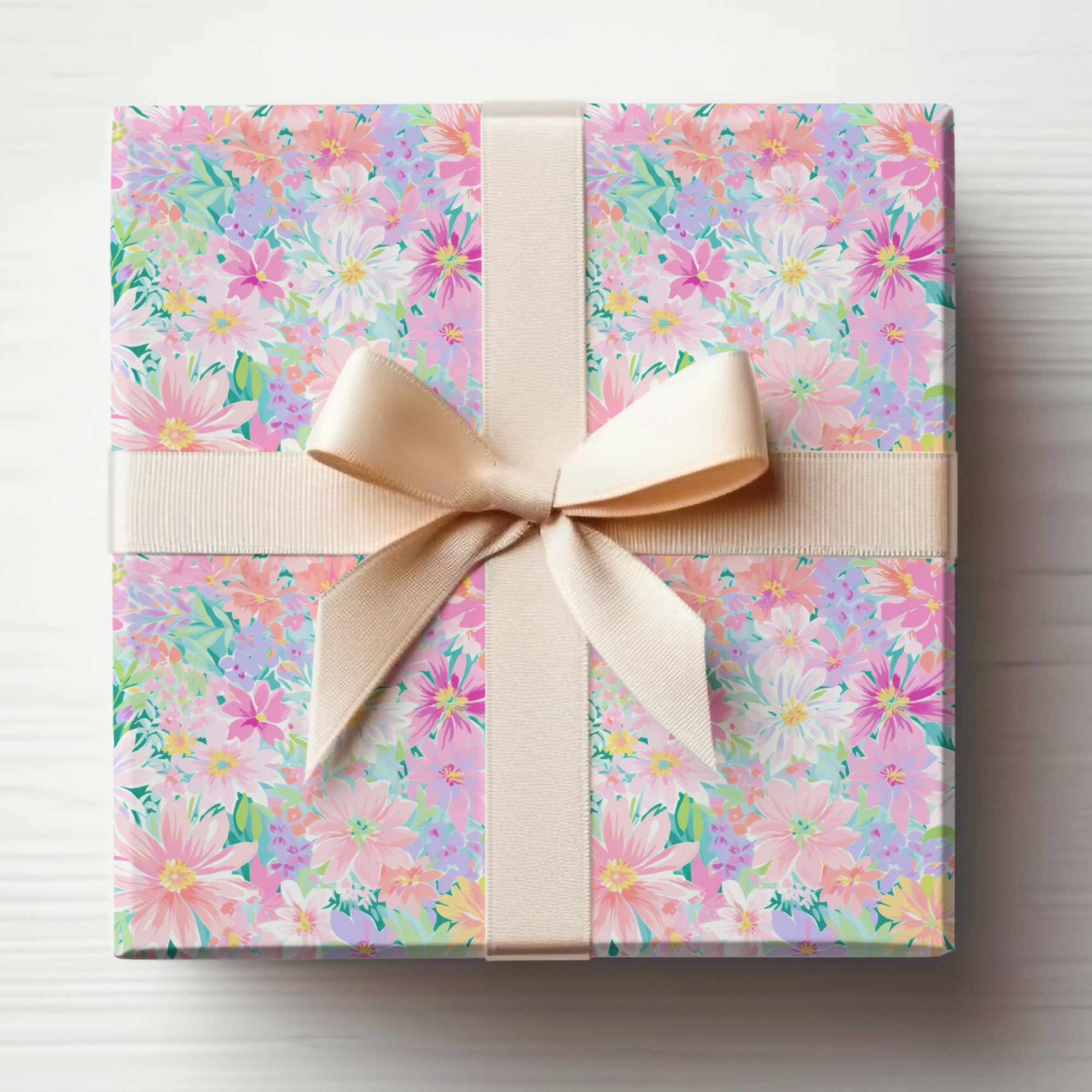 Light Pink Preppy Pastel Floral Maximalist Floral Pattern Digital