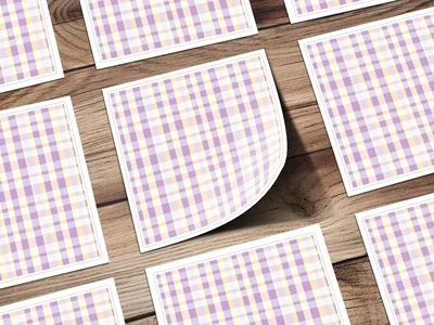 Light Purple Yellow Pastel Checkered Digital