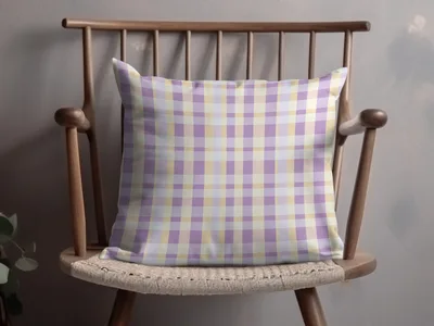 Light Purple Yellow Pastel Checkered Digital