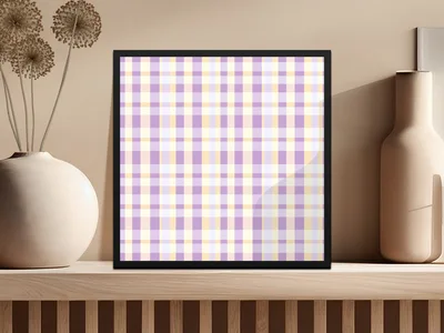 Light Purple Yellow Pastel Checkered Digital