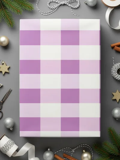 Lilac Gingham Seamless Pattern, Spring Check Digital Paper, Commercial Use, Buffalo Check