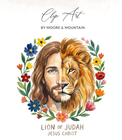Lion of Judah Jesus Christ Watercolor T-Shirt, Christian Faith Apparel Digital Design for Believers