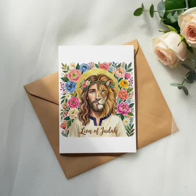 Lion of Judah T-Shirt Digital Design, Jesus Lion Face Shirt, Christian Floral Tee, Faith Gift PNG Sublimation File