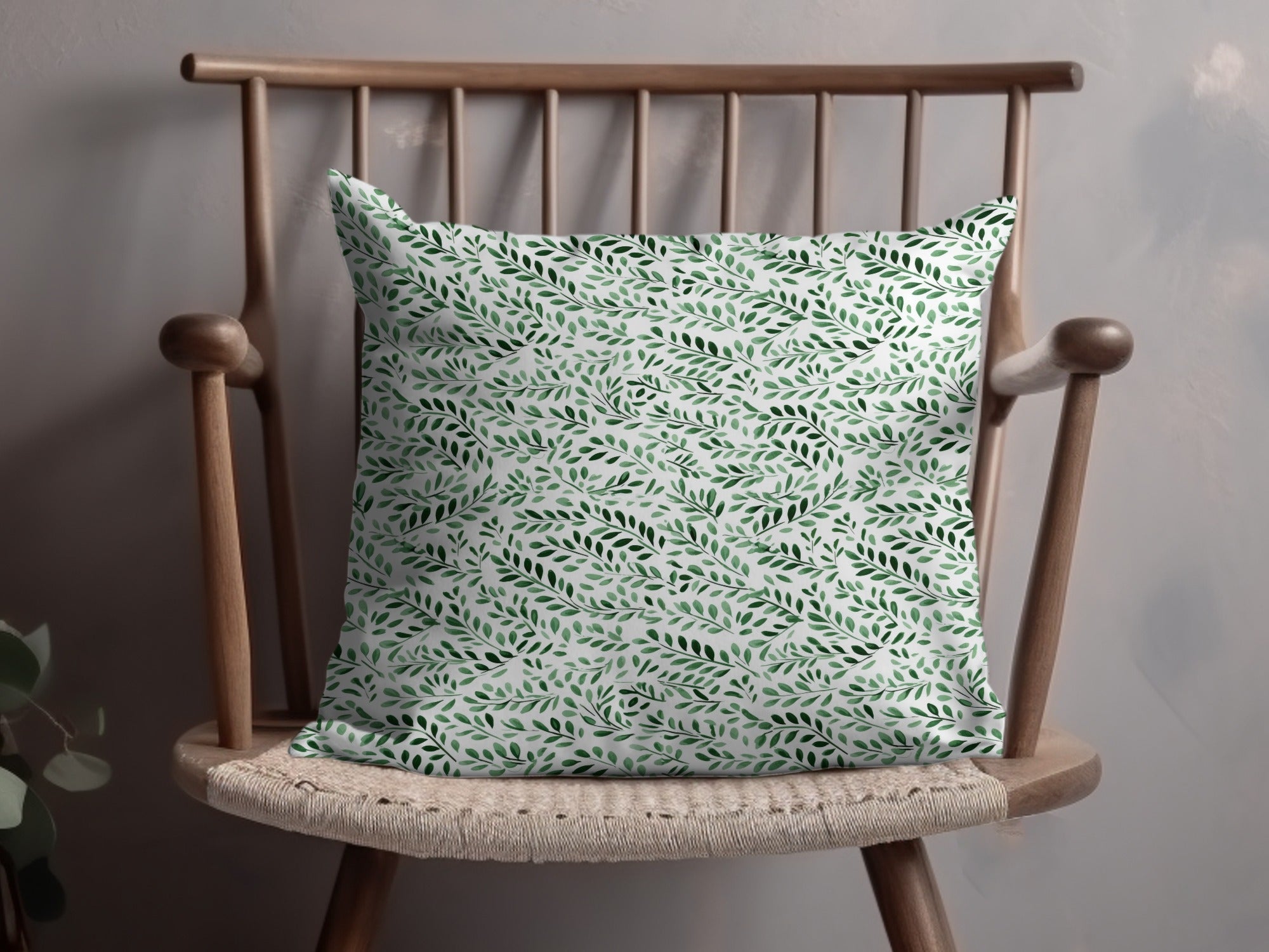 Lush Green Leaves Botanical Soft Sage Floral Repeat Pattern