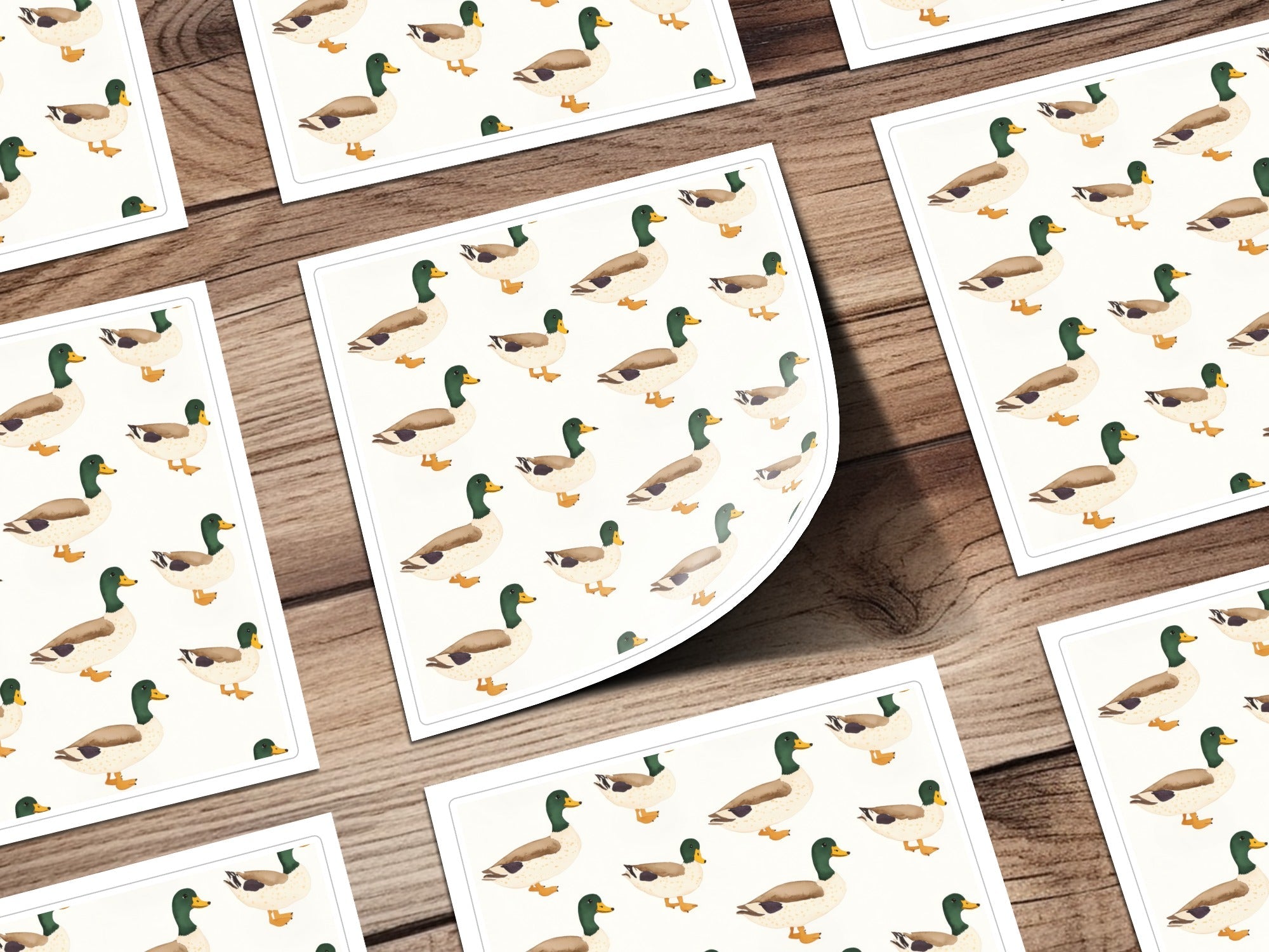 Mallard Duck Seamless Pattern, Charming Duck Pattern Artistic Design Seamless Repeat Digital