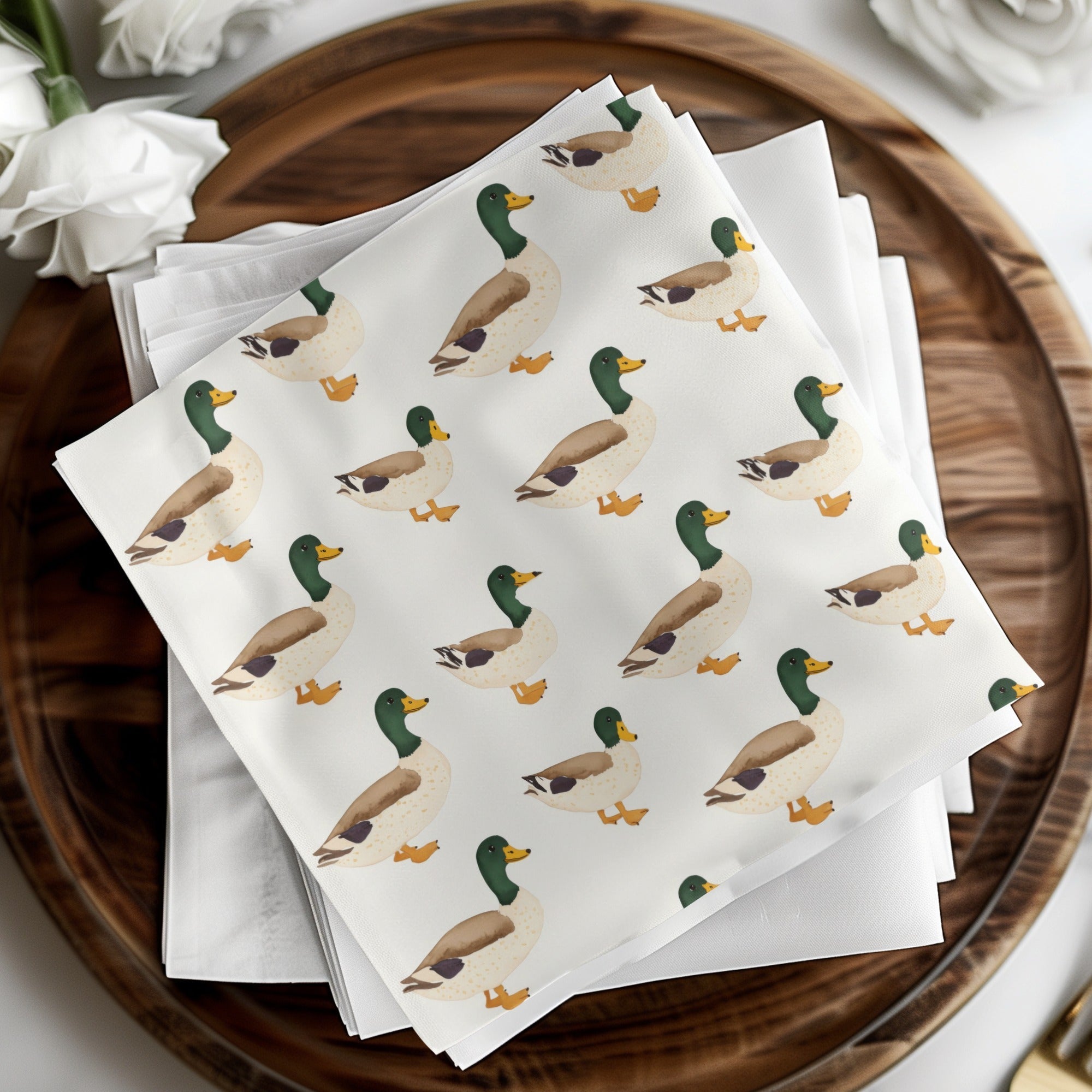 Mallard Duck Seamless Pattern, Charming Duck Pattern Artistic Design Seamless Repeat Digital