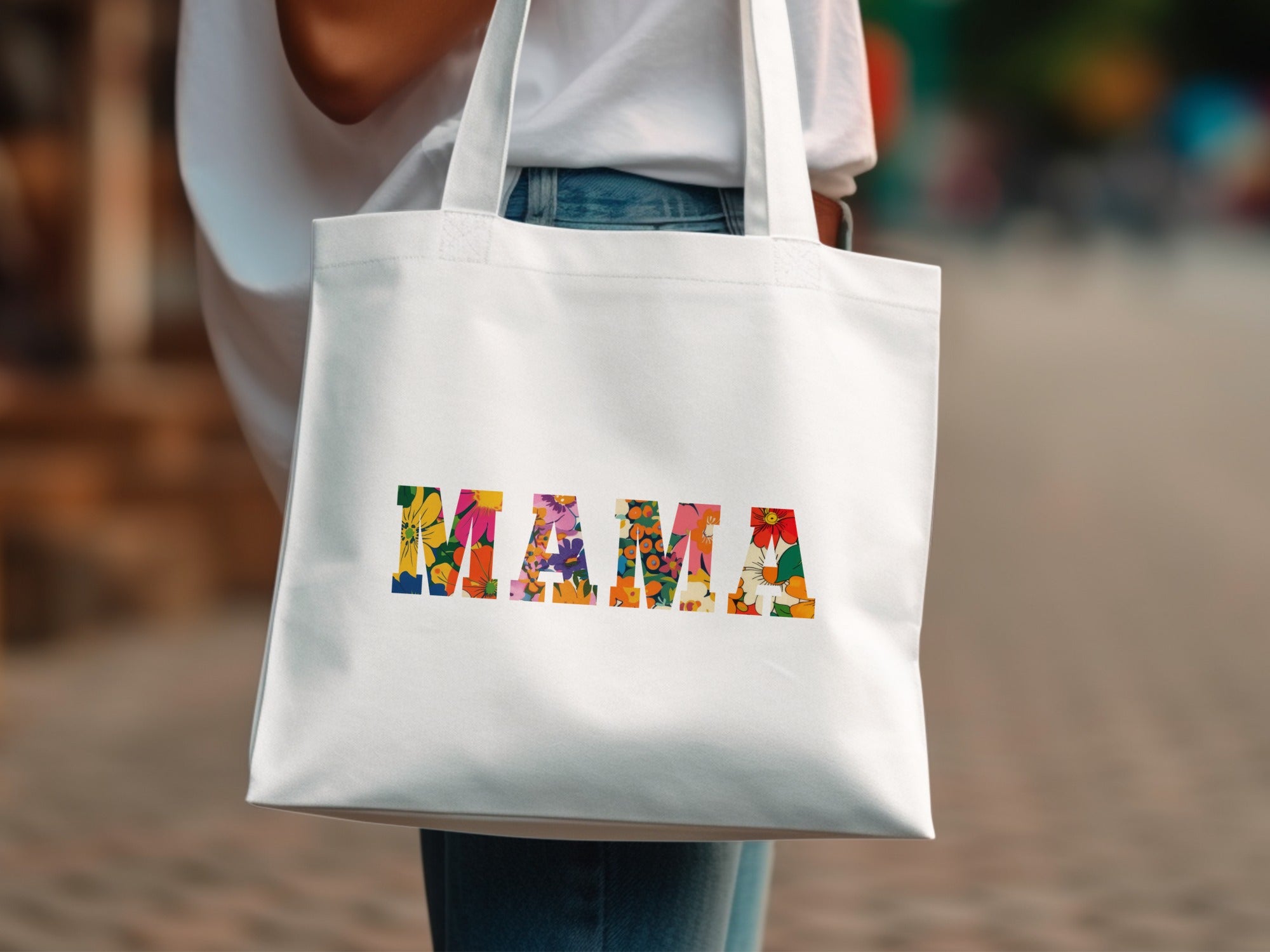Mama Digital Design Retro Floral PNG for Mother's Day, Groovy Mom Sublimation Art, Instant Download Digital File