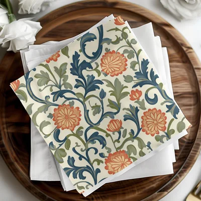 Marigold William Morris Seamless Orange Floral Pattern Dark Colors Digital