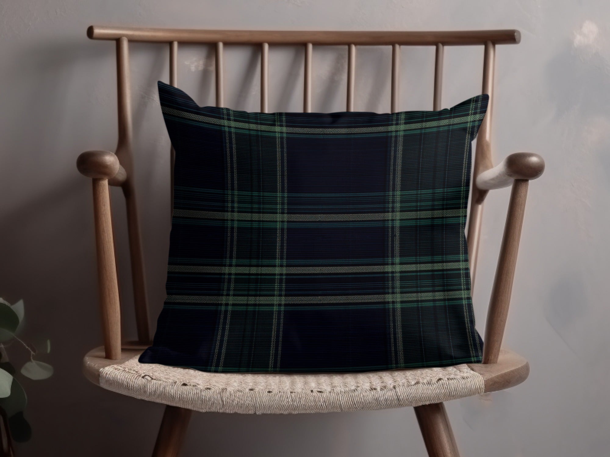 Masculine Plaid Pattern Black and Green Tartan Seamless Digital
