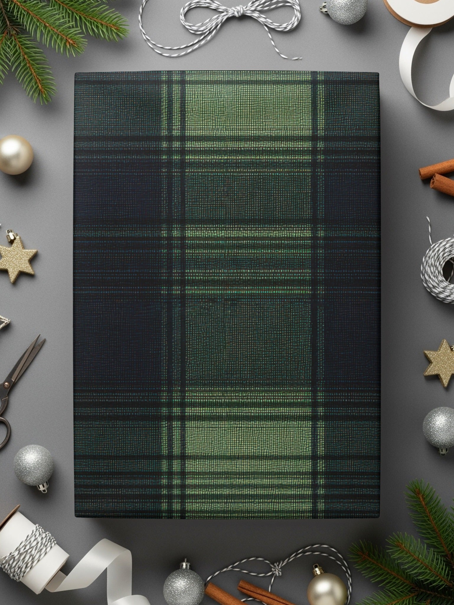 Masculine Seamless Black and Green Tartan Seamless Digital