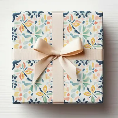 Mediterranean Tile Floral Seamless Pattern, Botanical Digital Paper, Modern Artistic Tile Design, Instant Download Art Print