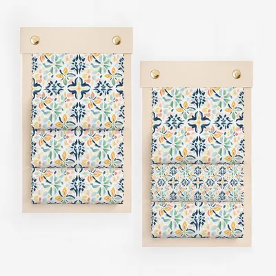 Mediterranean Tile Floral Seamless Pattern, Botanical Digital Paper, Modern Artistic Tile Design, Instant Download Art Print