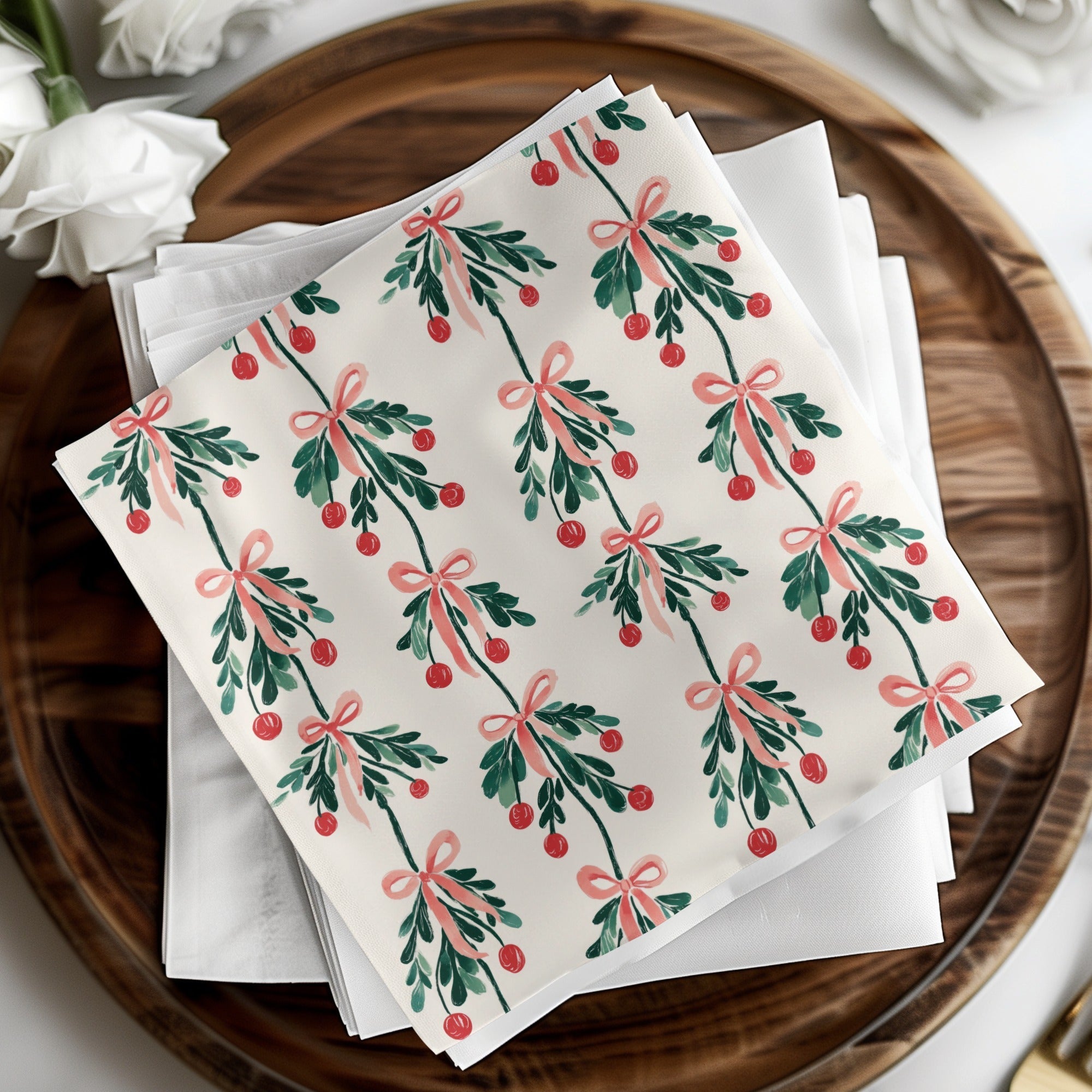 Bows Digital Paper, Seamless Pattern, Coquette Christmas Holiday Bows Fabric Design, Pink, Green Bows, Scrapbooking Paper, Digital Download, for Mistletoe Christmas Seamless Pattern, Festive Print, Winter Holiday Design, Printable Digital Download,