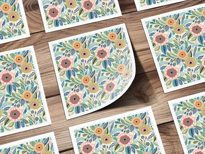 Mod Floral Delightful Blooms | Colorful Flower Digital Art