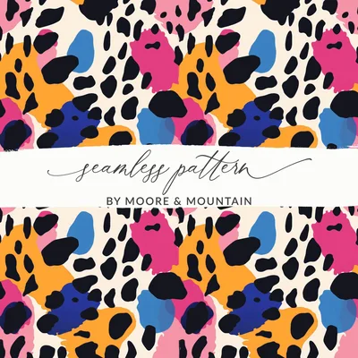 Modern Animal Print Background Multicolored Leopard Spots Digital