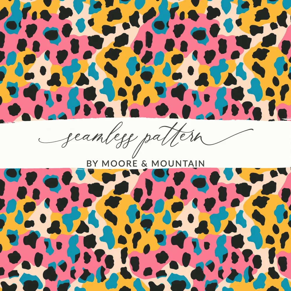 Modern Animal Print Background Multicolored Leopard Spots Digital