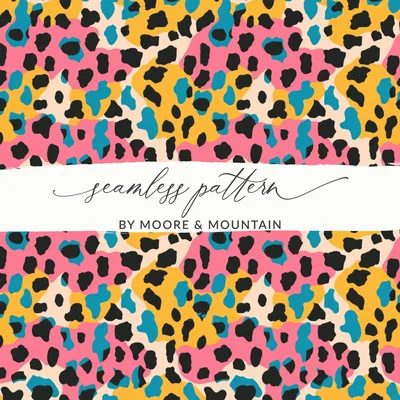 Modern Animal Print Background Multicolored Leopard Spots Digital