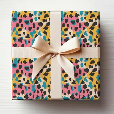 Modern Animal Print Background Multicolored Leopard Spots Digital