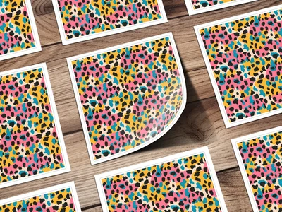 Modern Animal Print Background Multicolored Leopard Spots Digital