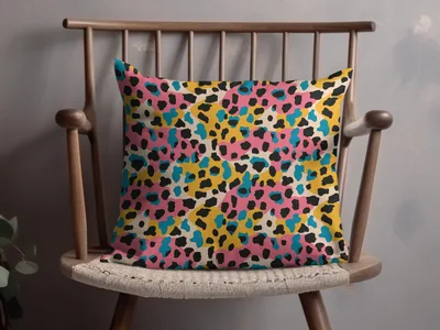 Modern Animal Print Background Multicolored Leopard Spots Digital