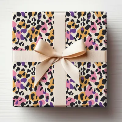 Modern Animal Print Background Pink Purple Wild Leopard Spots Digital