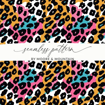 Modern Animal Print Background Rainbow Colored Leopard Spots