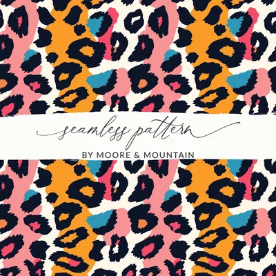 Modern Animal Print Background with Wild Leopard Spots Digital