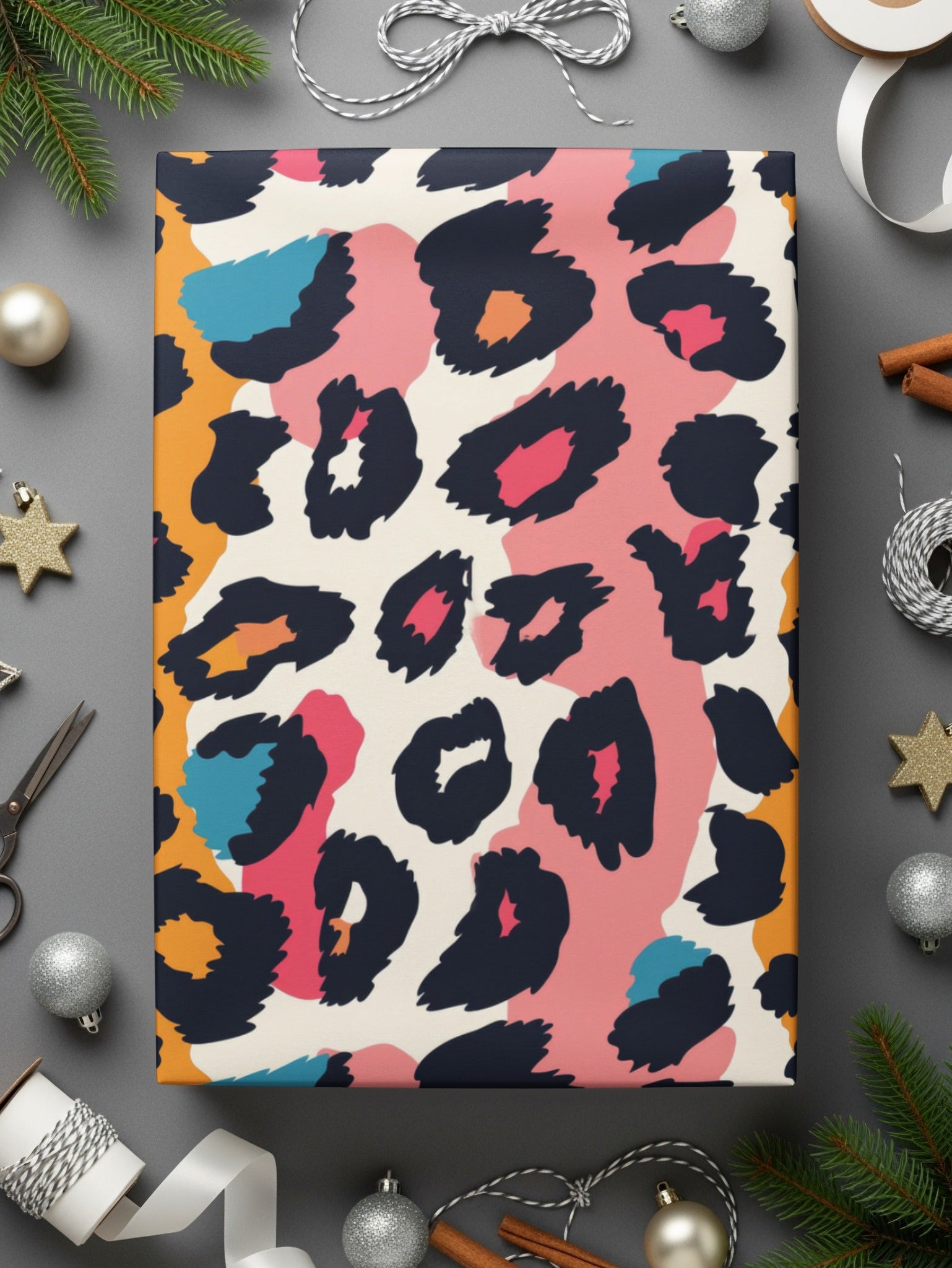 Modern Animal Print Background with Wild Leopard Spots Digital