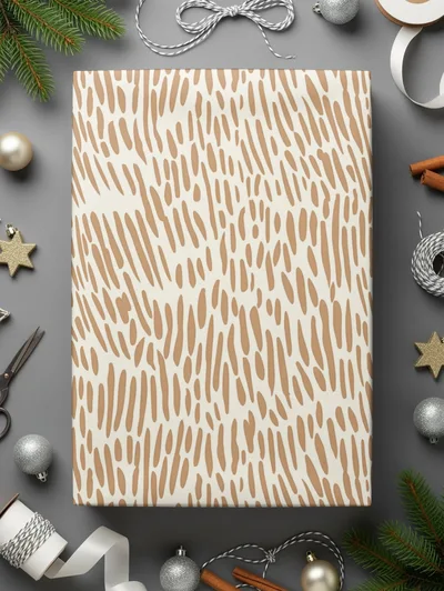 Modern Boho Seamless Tan and White Striped Design Digital