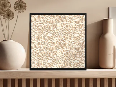 Modern Boho Seamless Tan and White Striped Design Digital