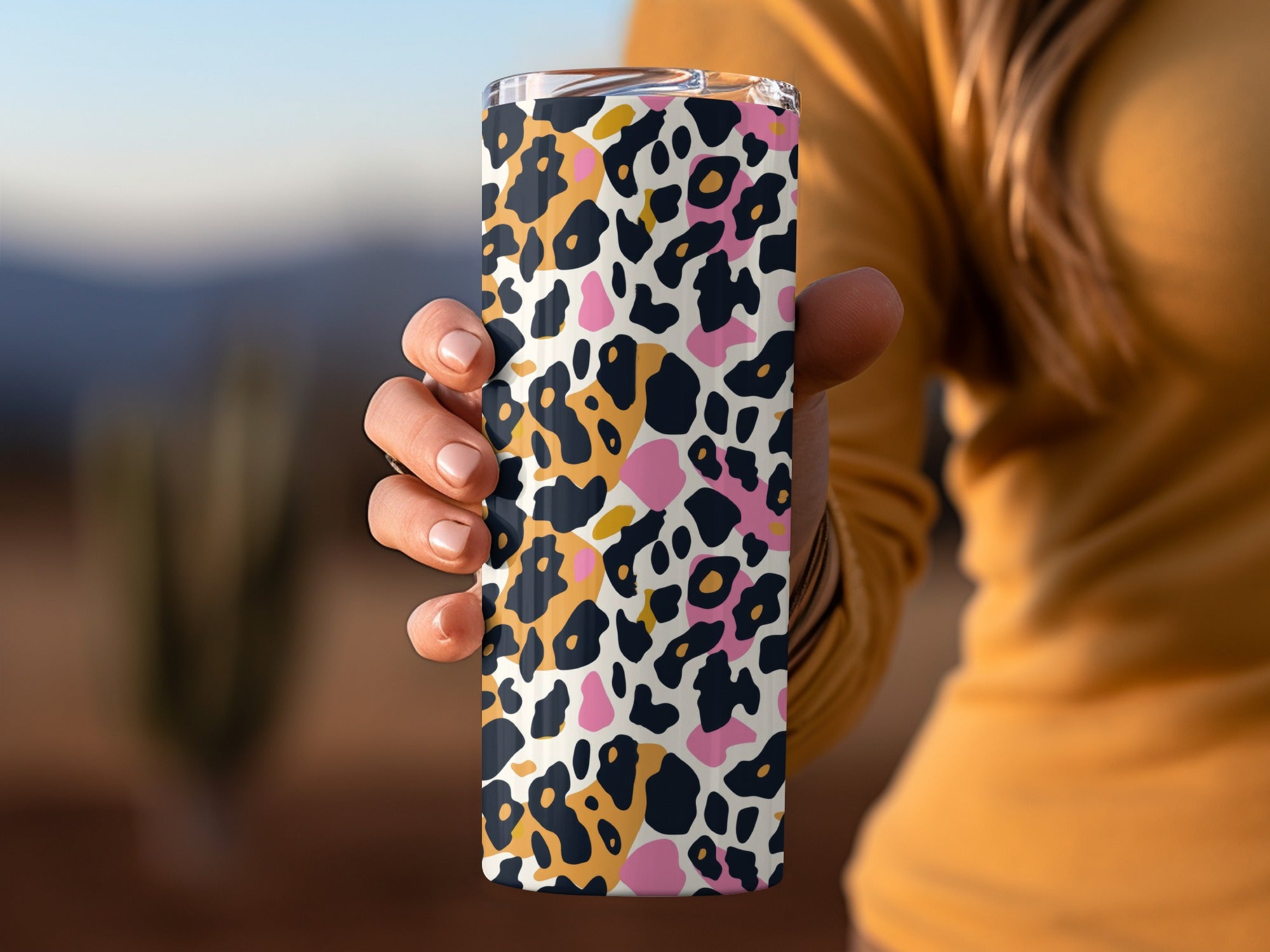 Modern Cheetah Print in Blush Pink and Yellow Seamless Animal Print Digital