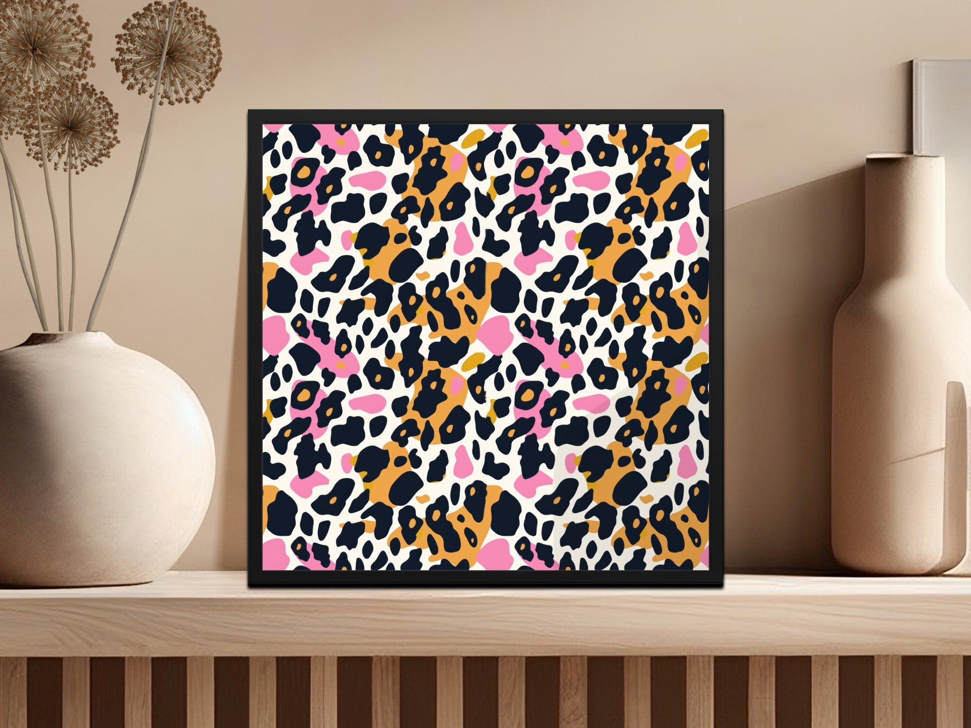 Modern Cheetah Print in Blush Pink and Yellow Seamless Animal Print Digital