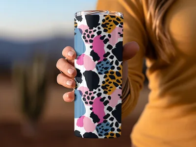 Modern Cheetah Print Wild Animal Print Light Blue Digital