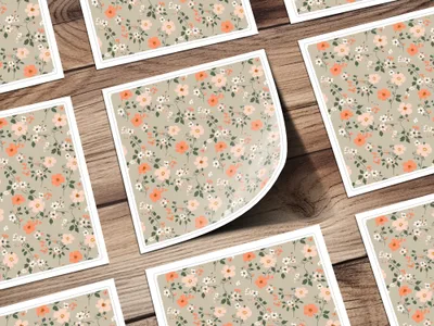 Modern Ditsy Flower Pattern with Elegant Floral Details Digital