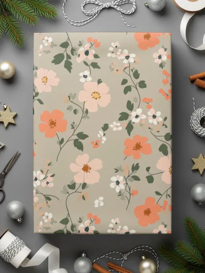 Modern Ditsy Flower Pattern with Elegant Floral Details Digital