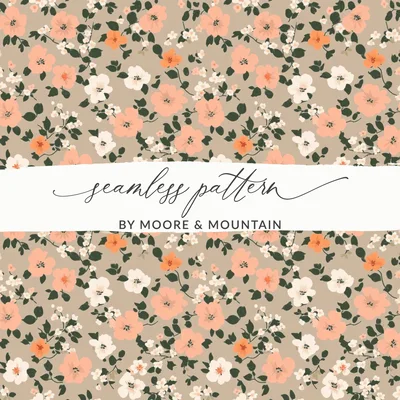 Modern Ditsy Flower Pattern with Floral Design Digital