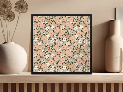 Modern Ditsy Flower Pattern with Floral Design Digital