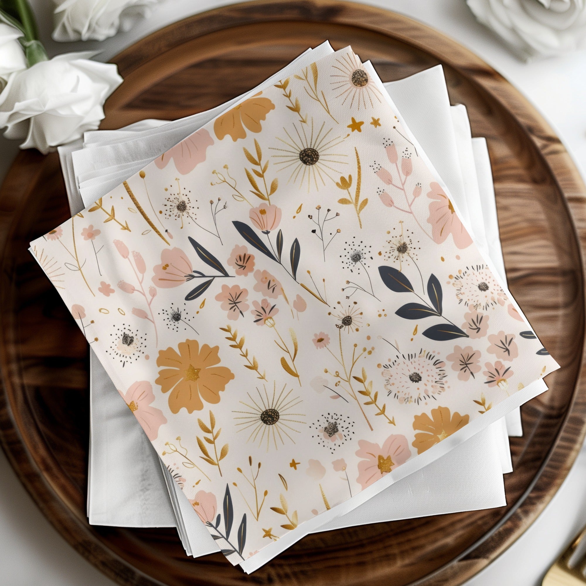 Modern Dusty Pink Modern Line Art Floral Seamless Pattern Digital