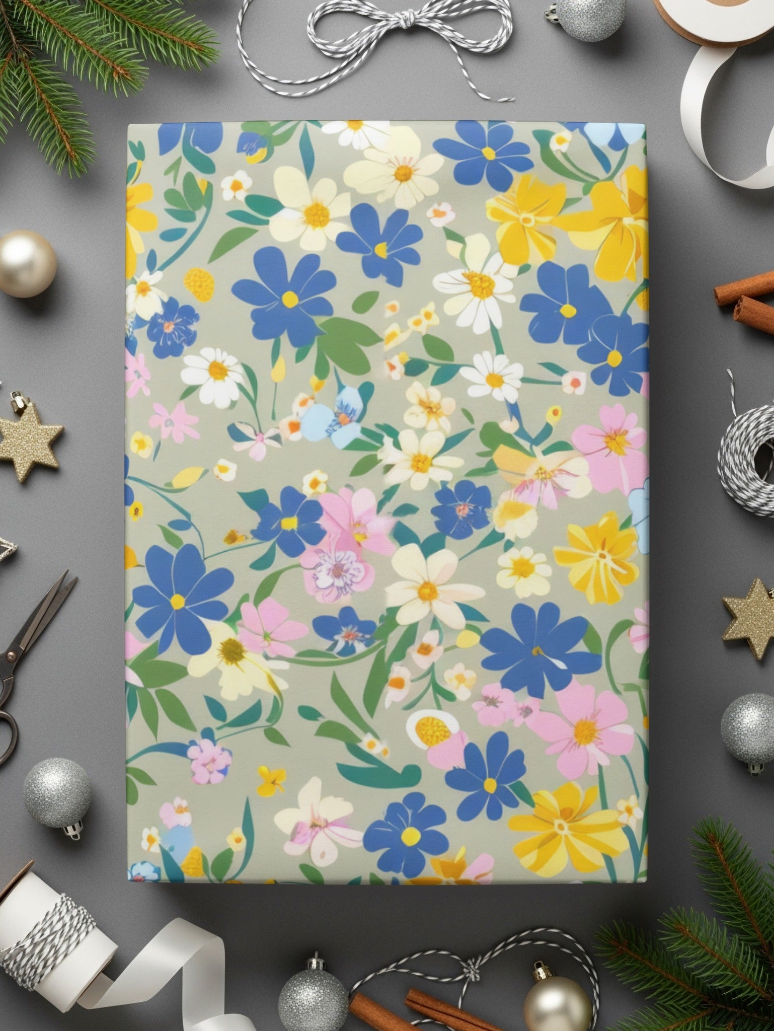 Modern Floral Pattern Seamless Wildflower Field For Commercial Use
