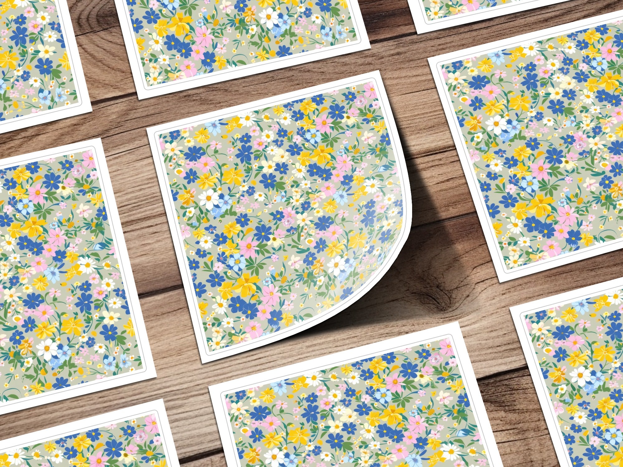 Modern Floral Pattern Seamless Wildflower Field For Commercial Use