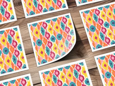 Modern Tribal Pattern Digital Paper, Colorful Ikat Print, Bright Boho Seamless, Vibrant Ethnic Pattern, Commercial Use POD, Digital Download