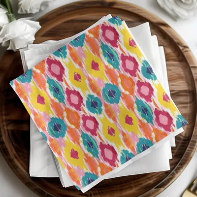 Modern Tribal Pattern Digital Paper, Colorful Ikat Print, Bright Boho Seamless, Vibrant Ethnic Pattern, Commercial Use POD, Digital Download