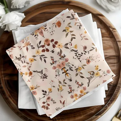 Modern Wildflowers Blush and Yellow Boho Wildflower Seamless